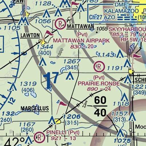 FAA VFR chart of Adams School, MI