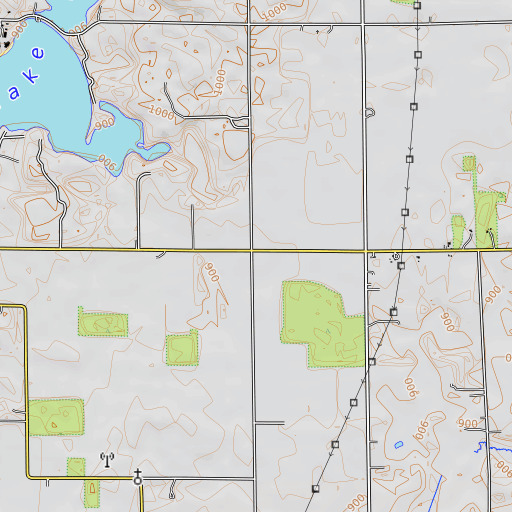 OpenTopoMap map of Adams School, MI