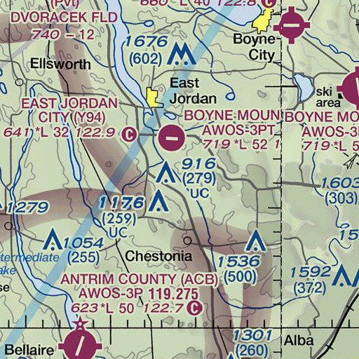 FAA VFR chart of Bartholomew Creek, MI