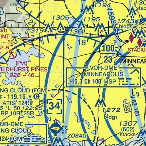 FAA VFR chart of Central Park, MN