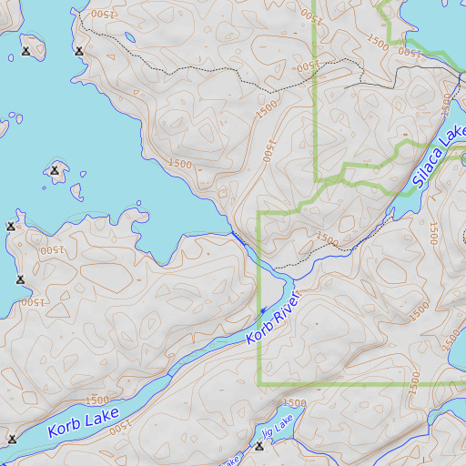 OpenTopoMap map of Korb River, MN
