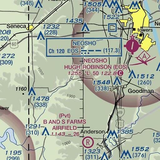 FAA VFR chart of Charleton Hollow, MO