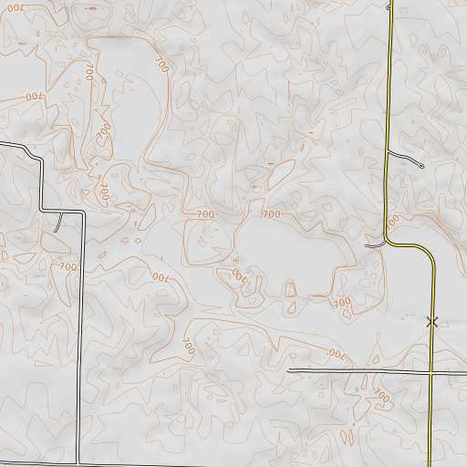 OpenTopoMap map of Daggs Branch, MO