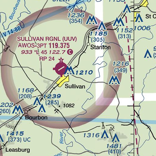 FAA VFR chart of Elm Spring, MO