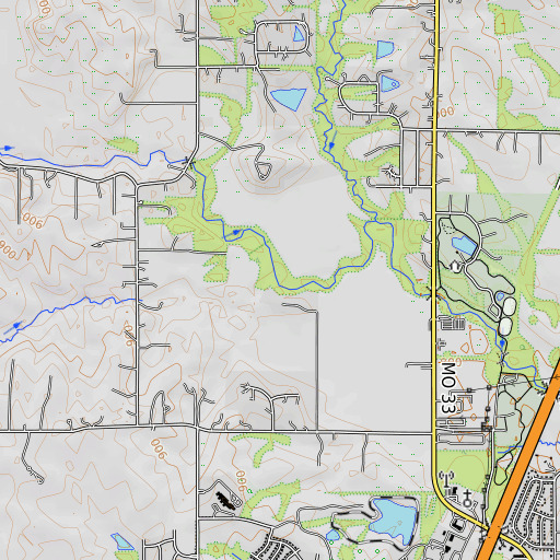 OpenTopoMap map of Gilmore Branch, MO