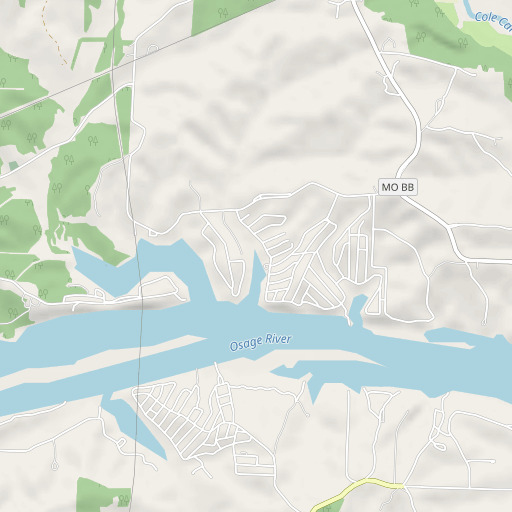 OpenStreetMap map of Horn Branch, MO