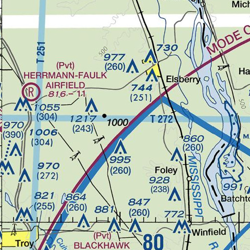 FAA VFR chart of Luckett Ridge, MO