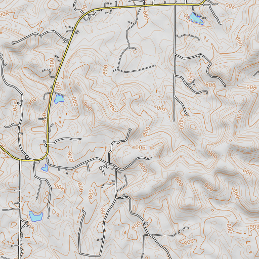 OpenTopoMap map of Luckett Ridge, MO