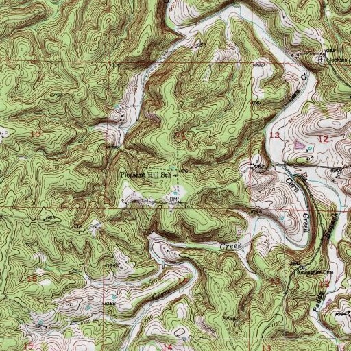 USGS 24K topo map of Pleasant Hill School, MO