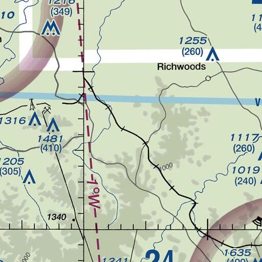 FAA VFR chart of Section Hollow, MO