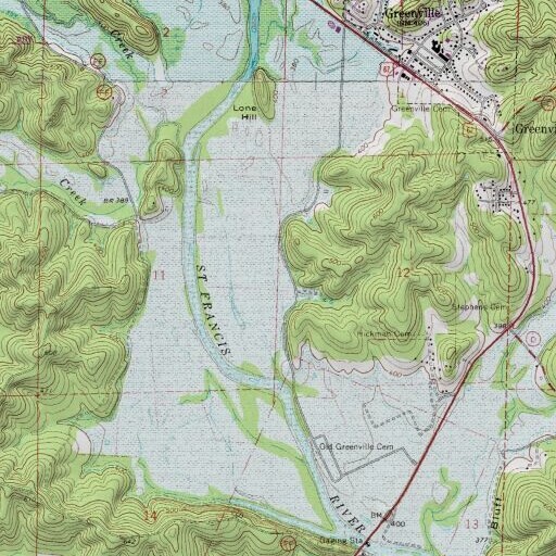 USGS 24K topo map of Wayne County, MO