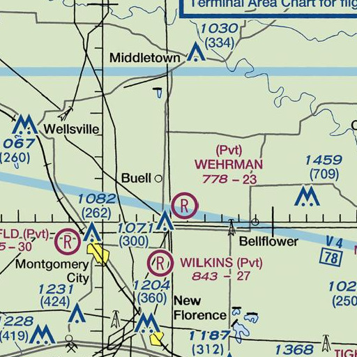 FAA VFR chart of White Lake Dam, MO