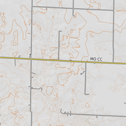 OpenTopoMap map of Garrison Lake Dam, MO