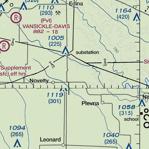 FAA VFR chart of Douglas Lake Dam, MO