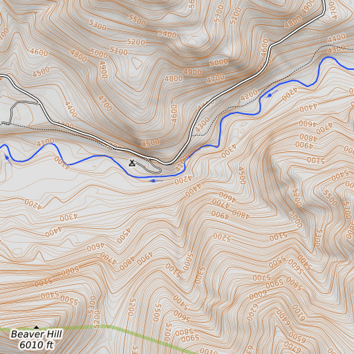 OpenTopoMap map of Beaver Creek, MT