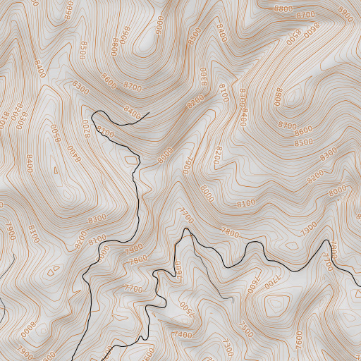 OpenTopoMap map of Beebe Fork, MT