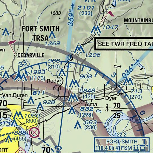 FAA VFR chart of Morris Lake, AR