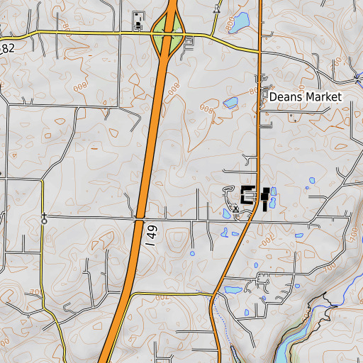OpenTopoMap map of Morris Lake, AR
