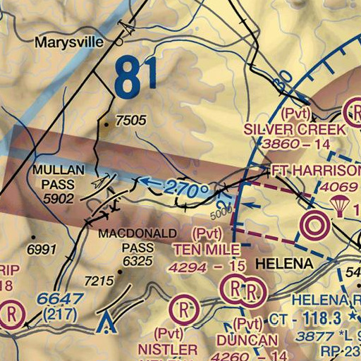 FAA VFR chart of Iron Ridge, MT