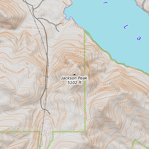 OpenTopoMap map of Jackson Peak, MT