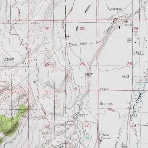 USGS 24K topo map of 05S01W28DCA_01 Spring, MT
