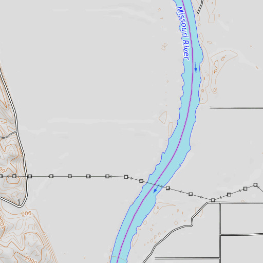 OpenTopoMap map of Cottier Creek, NE