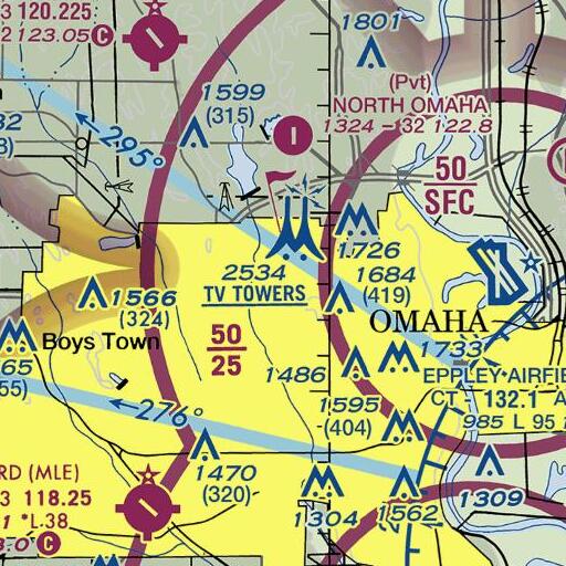 FAA VFR chart of Marian High School, NE
