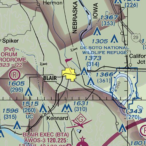 FAA VFR chart of Blair North Elementary School, NE