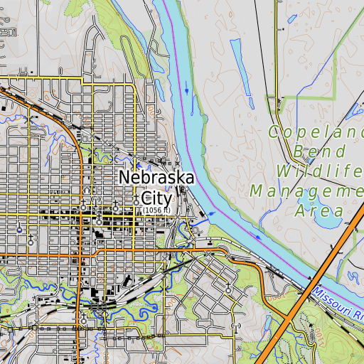 OpenTopoMap map of North Table Creek, NE