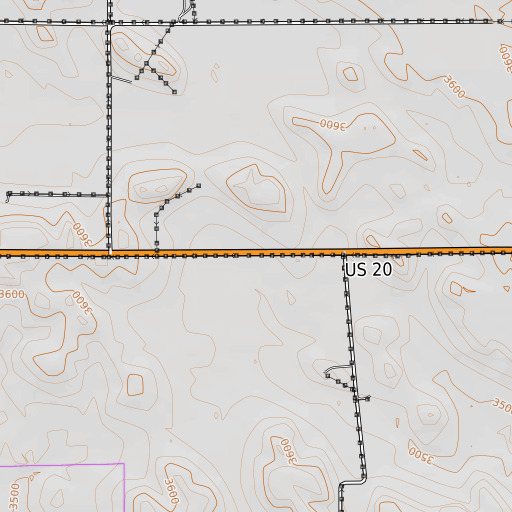OpenTopoMap map of Northwest Cherry School, NE