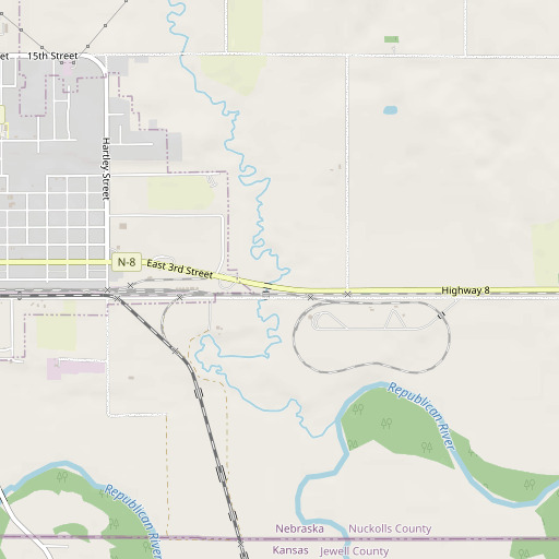 OpenStreetMap map of Oak Creek, NE