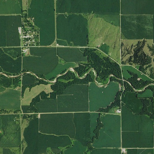 Aerial imagery of Oak Creek, NE
