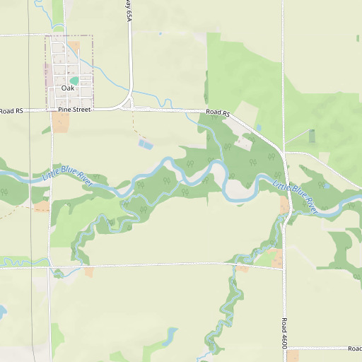 OpenStreetMap map of Oak Creek, NE