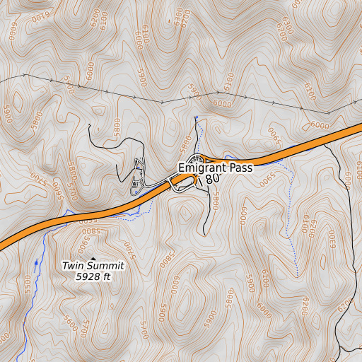 OpenTopoMap map of Highway Spring, NV