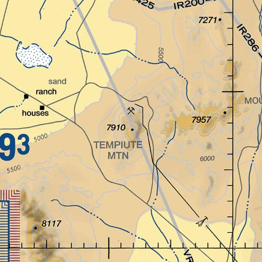 FAA VFR chart of Tempiute Mountain, NV