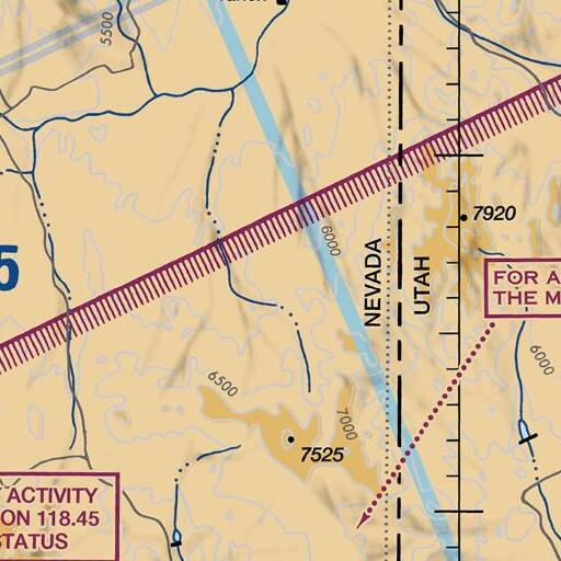 FAA VFR chart of Wagon Box Pass, NV