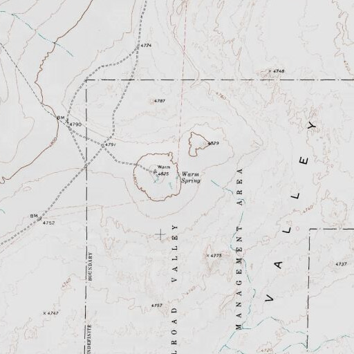 USGS 24K topo map of Warm Spring, NV
