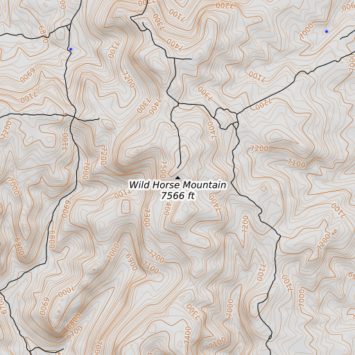OpenTopoMap map of Wild Horse Mountain, NV