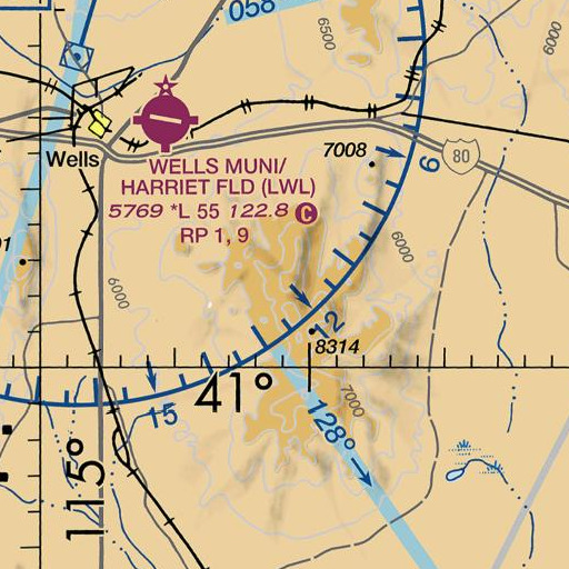 FAA VFR chart of Wood Hills, NV