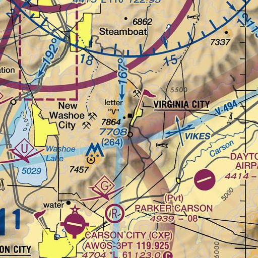 FAA VFR chart of Yellow Jacket Shaft, NV