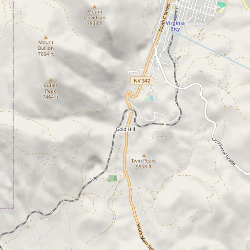 OpenStreetMap map of Yellow Jacket Shaft, NV