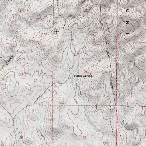 USGS 24K topo map of Yellow Spring, NV