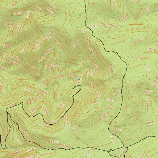 OpenTopoMap map of Eightmile Spring, NV