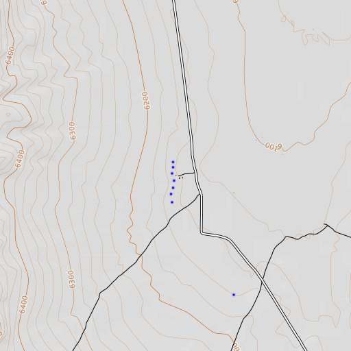 OpenTopoMap map of Odgers Ranch, NV