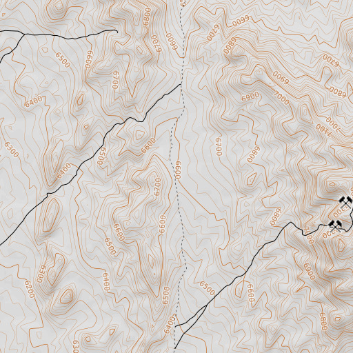 OpenTopoMap map of Red Hills Pass, NV