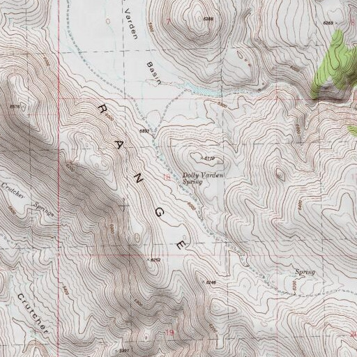 USGS 24K topo map of Dolly Varden Spring, NV