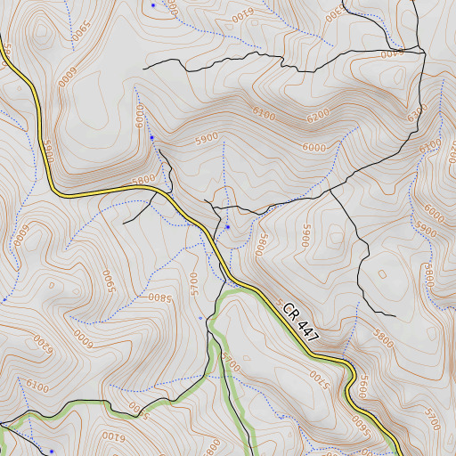 OpenTopoMap map of Lower Post Corral Spring, NV
