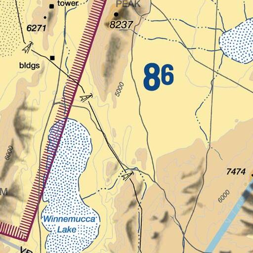 FAA VFR chart of Jayhawk Well, NV