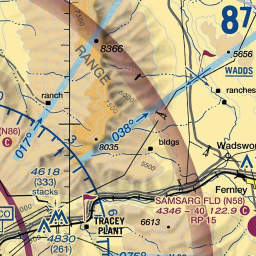 FAA VFR chart of Olinghouse Mine, NV