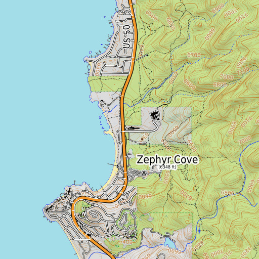 OpenTopoMap map of Tahoe School (historical), NV